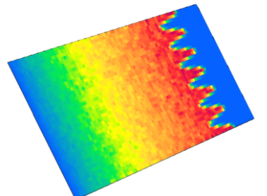 Plasma simulation surface roughness visualization